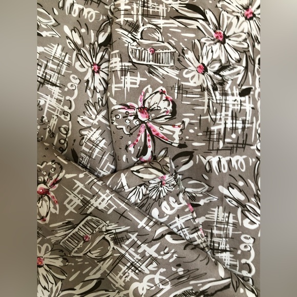 ADRIANNA PAPELL Brown White & Pink Sequin SILK Pants  Size 4 Petite - Picture 2 of 2